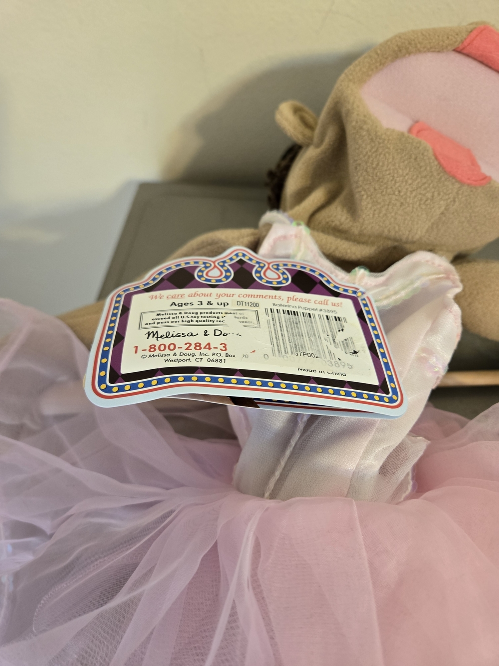Melissa & Doug Tina Prima Ballerina 21" Plush Hand Puppet - Picture 10 of 10
